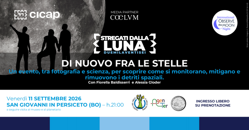 Locandina dell'evento sui detriti spaziali a San Giovanni in Persiceto - eventi di settembre tra Bologna e Modena