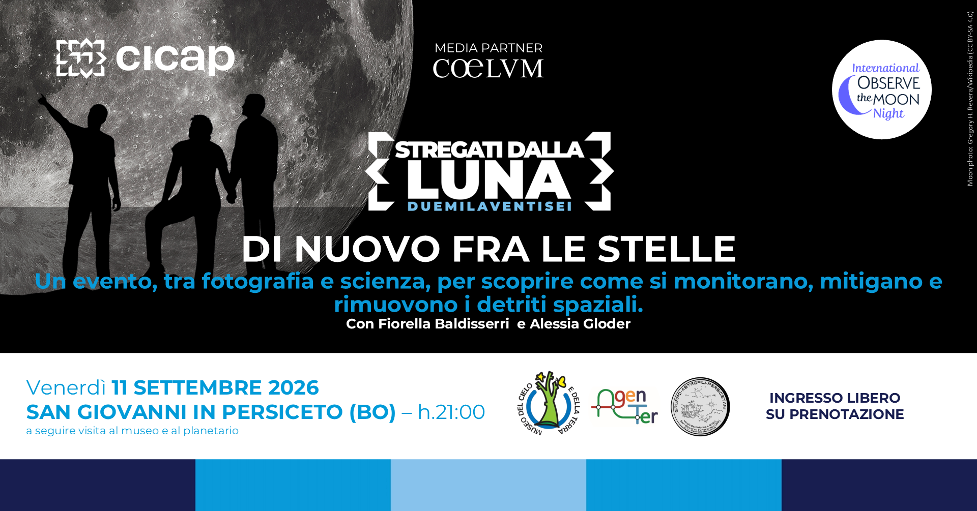 Eventi di settembre tra Bologna e Modena: Rassegna CICAP “Stregati dalla Luna: di nuovo tra le Stelle” al Museo del Cielo e della Terra